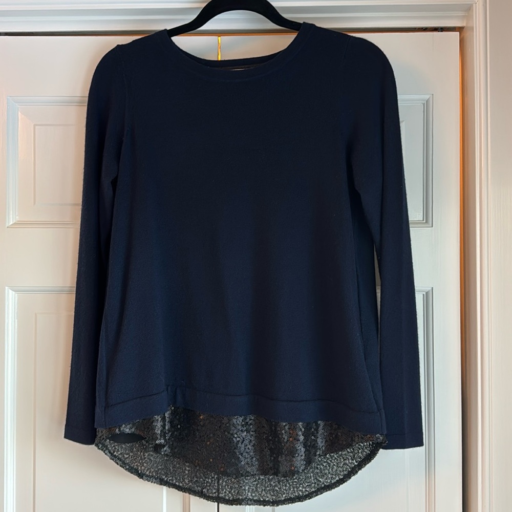 Biden navy wool and sequin sweater - size S